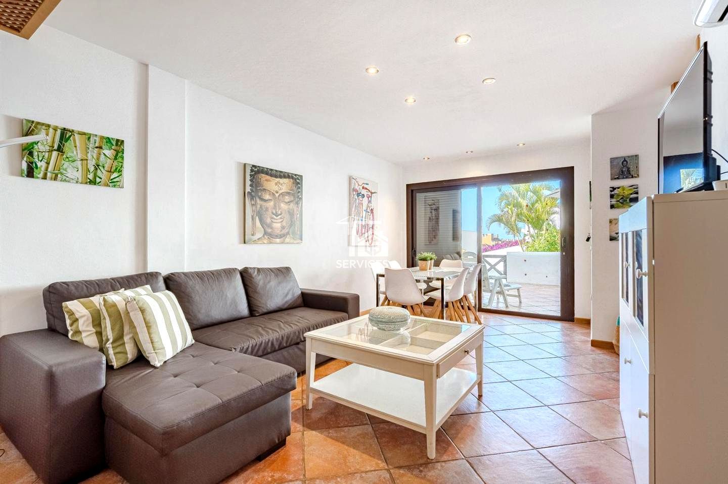 Living room of Flat for sale in Adeje  with Air Conditioner, Terrace and Furnished