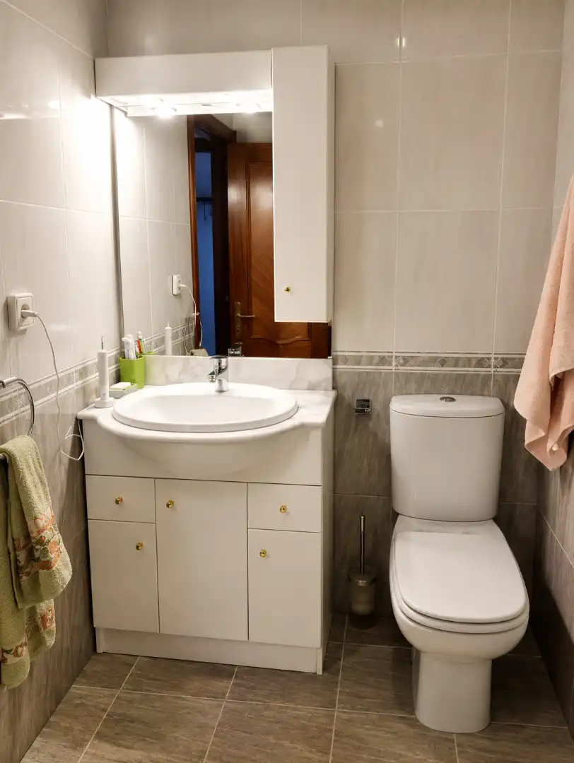 Baño de Piso de alquiler en Suances con Calefacción, Terraza y Amueblado