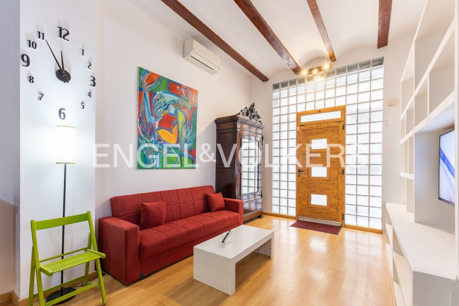 Living room of Flat for rent in  Valencia Capital  with Air Conditioner, Heating and Furnished