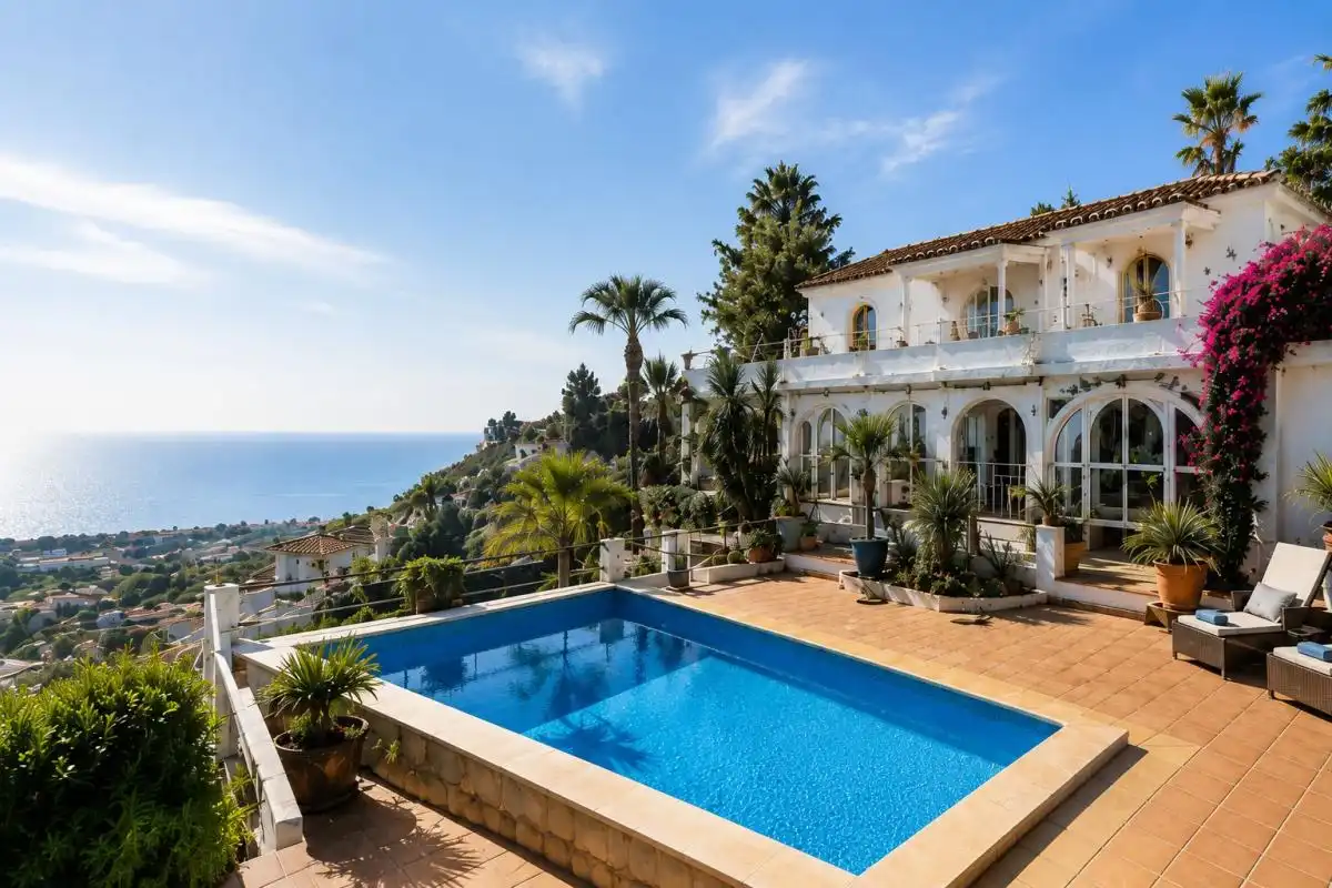 Piscina de Casa o xalet en venda en Benalmádena amb Calefacció, Jardí privat i Terrassa