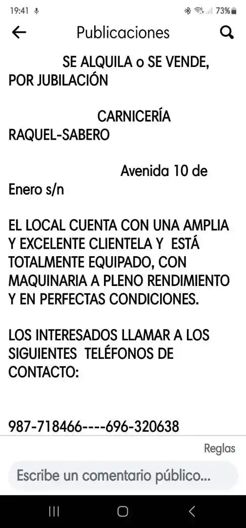 Aparcament de Local de lloguer en Sabero