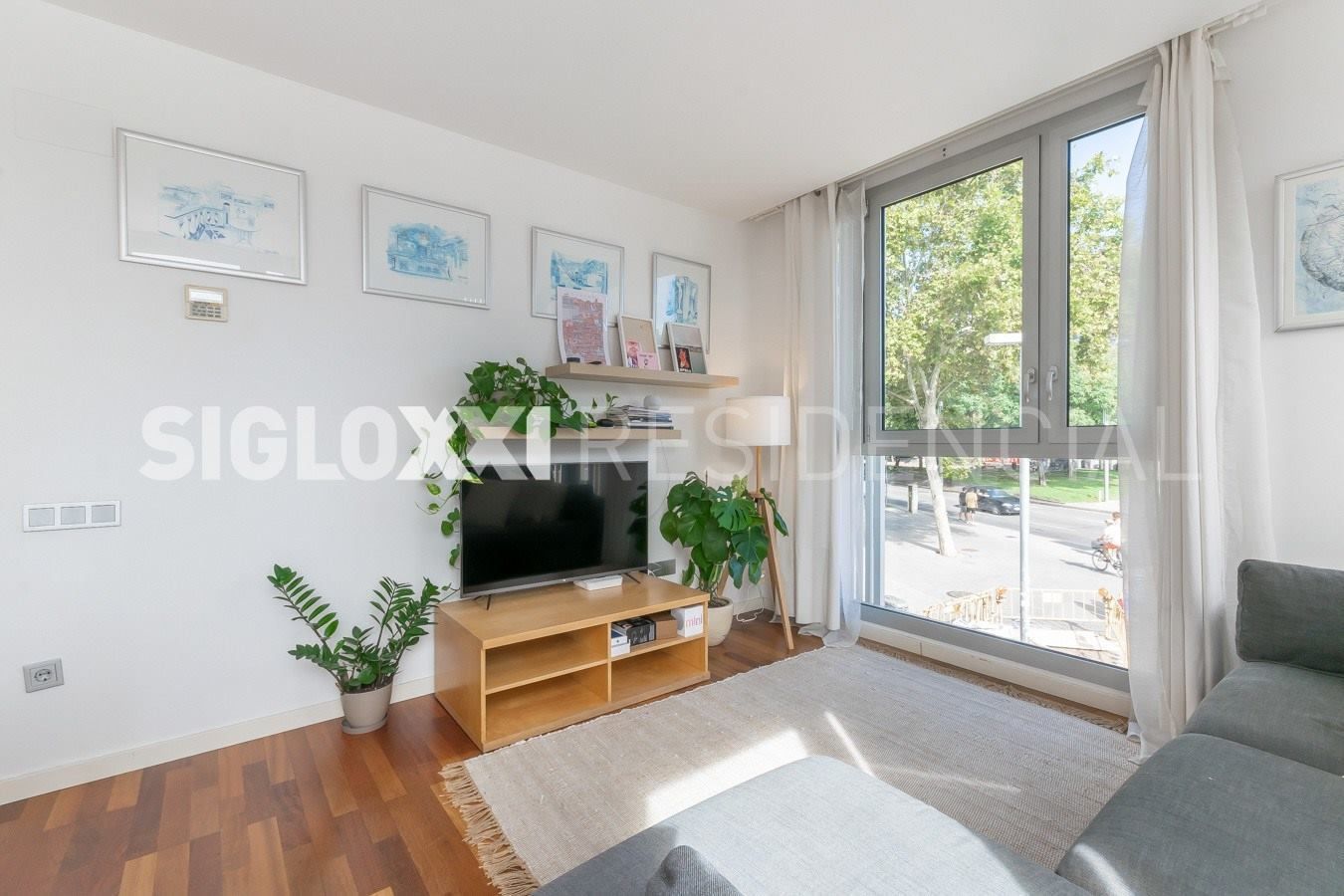 Sala de estar de Piso de alquiler en  Barcelona Capital con Aire acondicionado, Calefacción y Amueblado