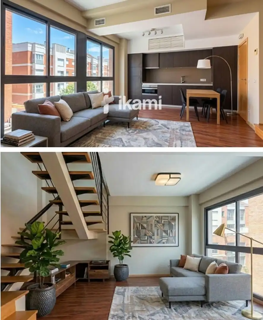 Sala d'estar de Àtic de lloguer en Madrid amb Aire condicionat, Calefacció i Terrassa