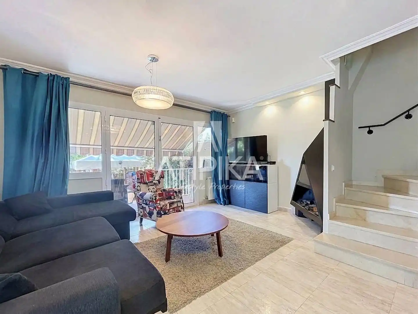 Wohnzimmer von Wohnung zur Miete in Castelldefels mit Klimaanlage, Heizung und Terrasse