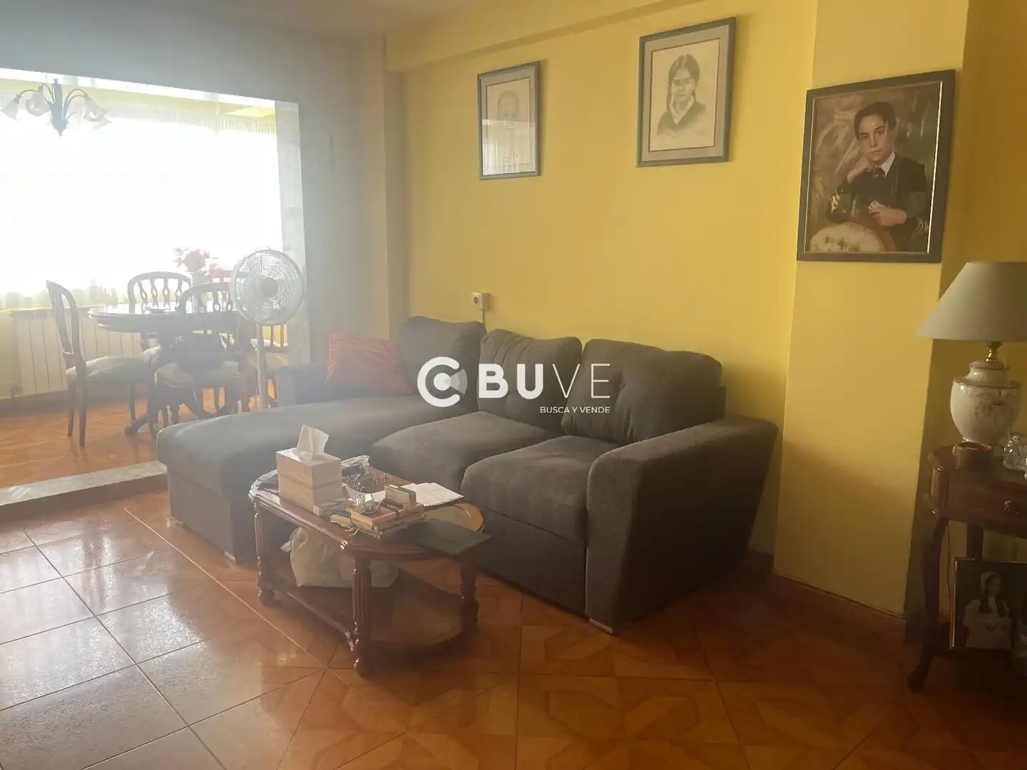 Living room of Flat for sale in Ferrol  with Heating, Terrace and Furnished
