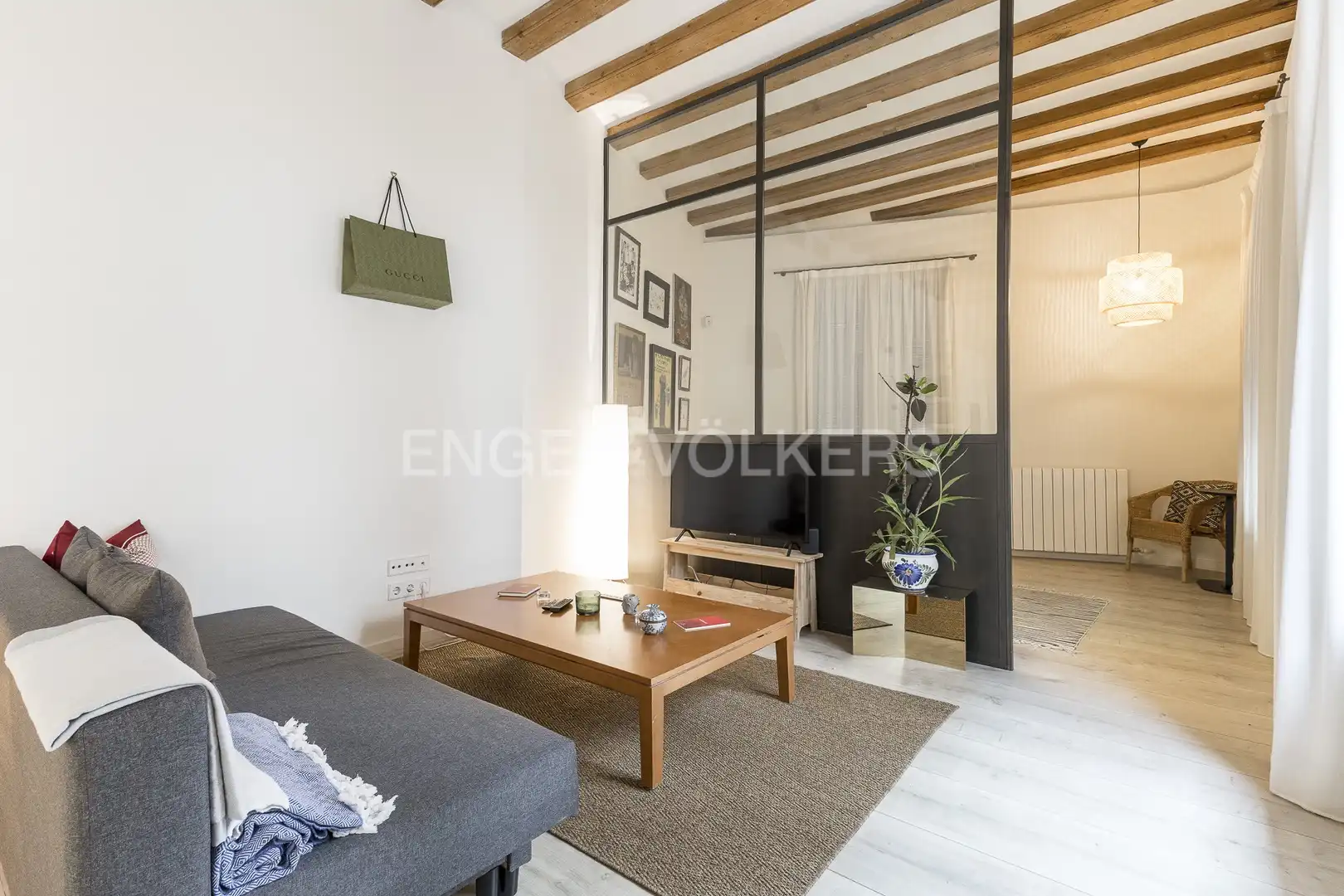 Sala de estar de Loft de alquiler en Barcelona con Calefacción, Terraza y Amueblado