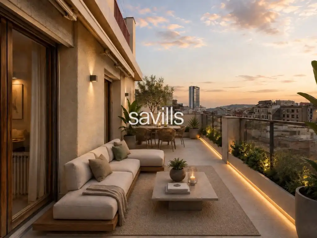 Terrasse von Dachboden zum Verkauf in Barcelona mit Terrasse, Schwimmbad und Balkon