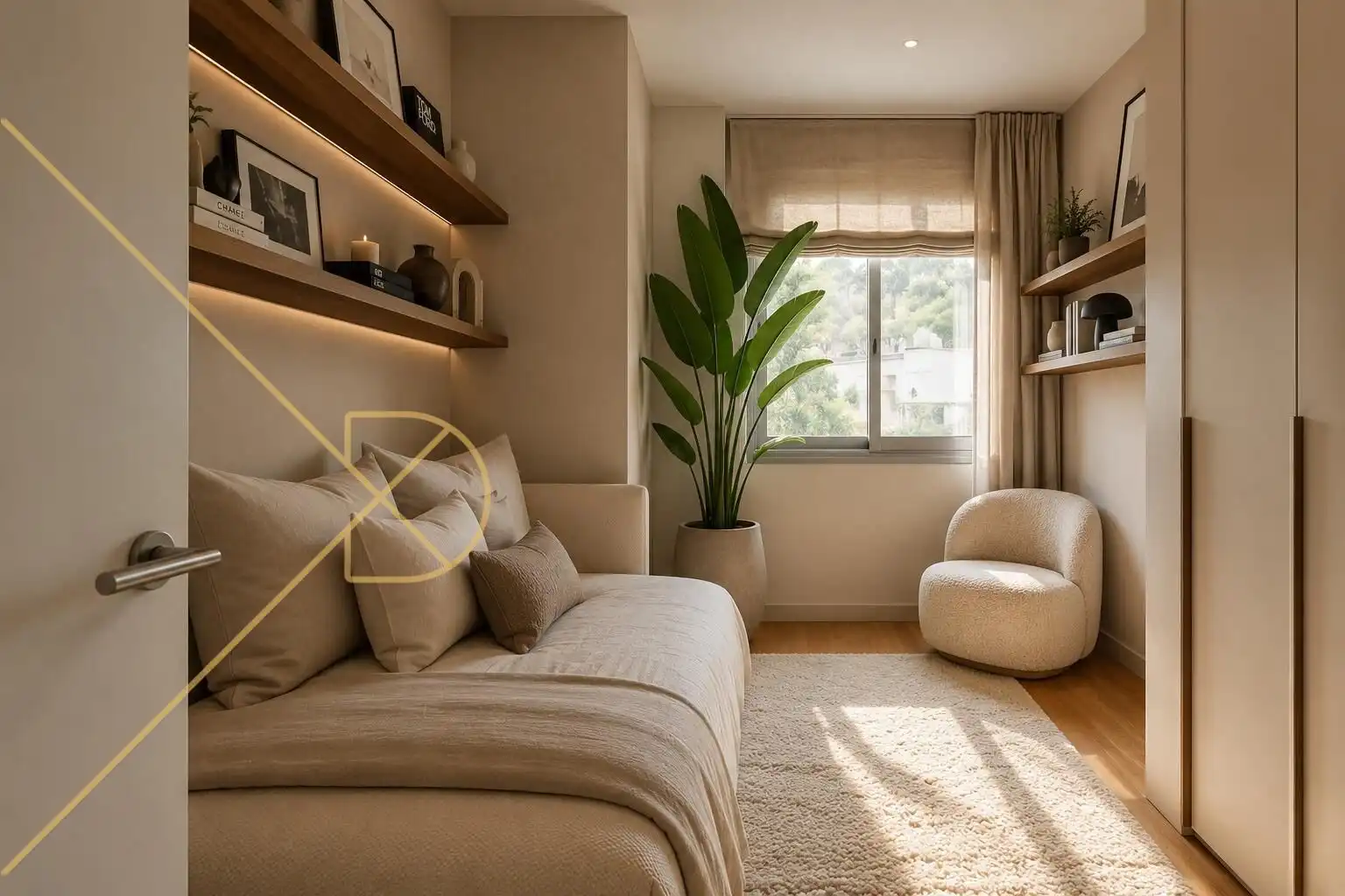 Wohnzimmer von Wohnung zum Verkauf in Barcelona mit Heizung, Privatgarten und Parkett