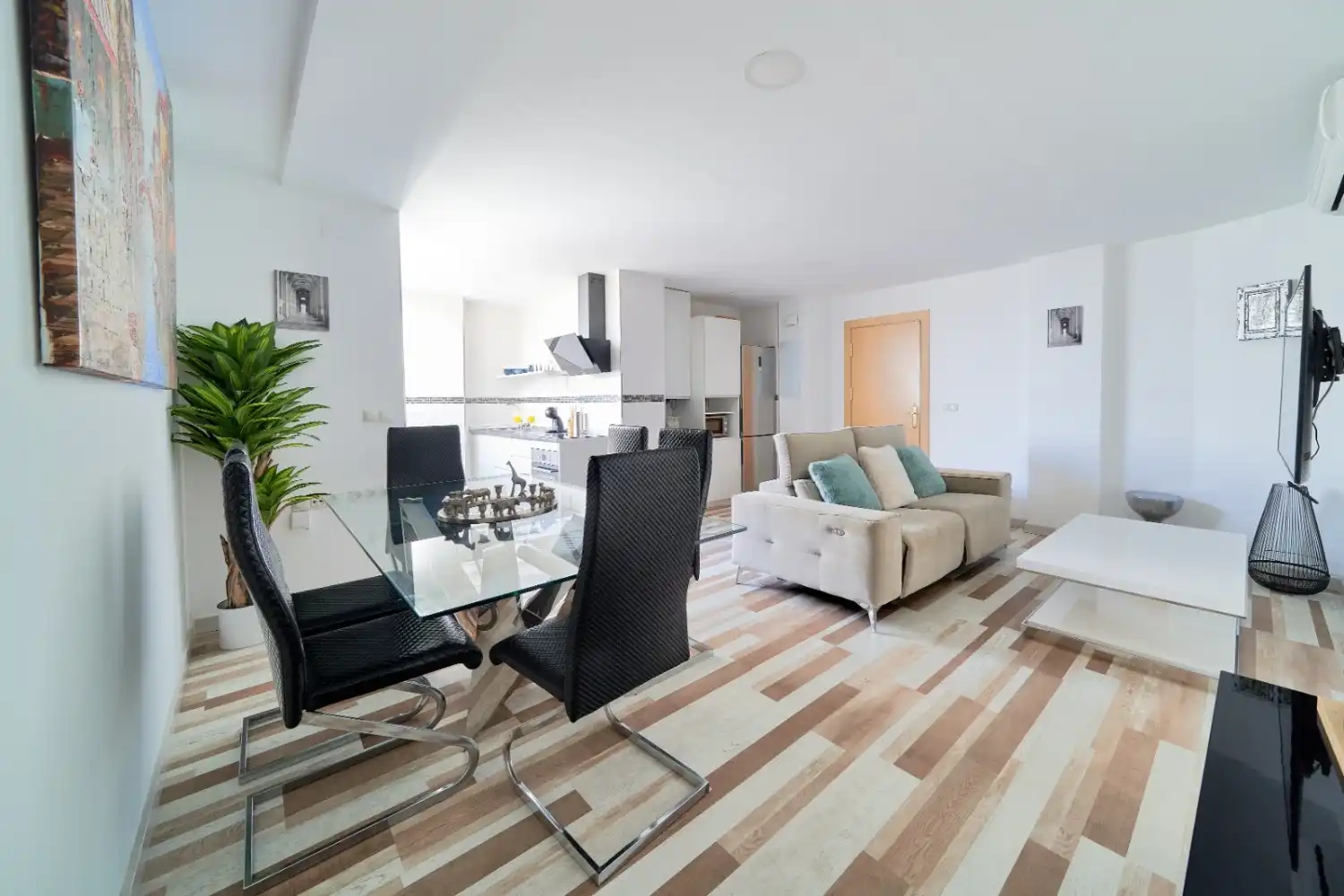 Sala de estar de Ático de alquiler en Málaga con Aire acondicionado, Amueblado y Lavadora