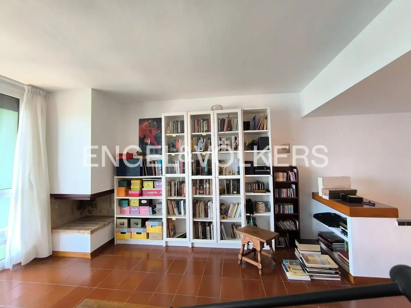 Wohnzimmer von Einfamilien-Reihenhaus zur Miete in Barcelona mit Heizung, Terrasse und Schwimmbad