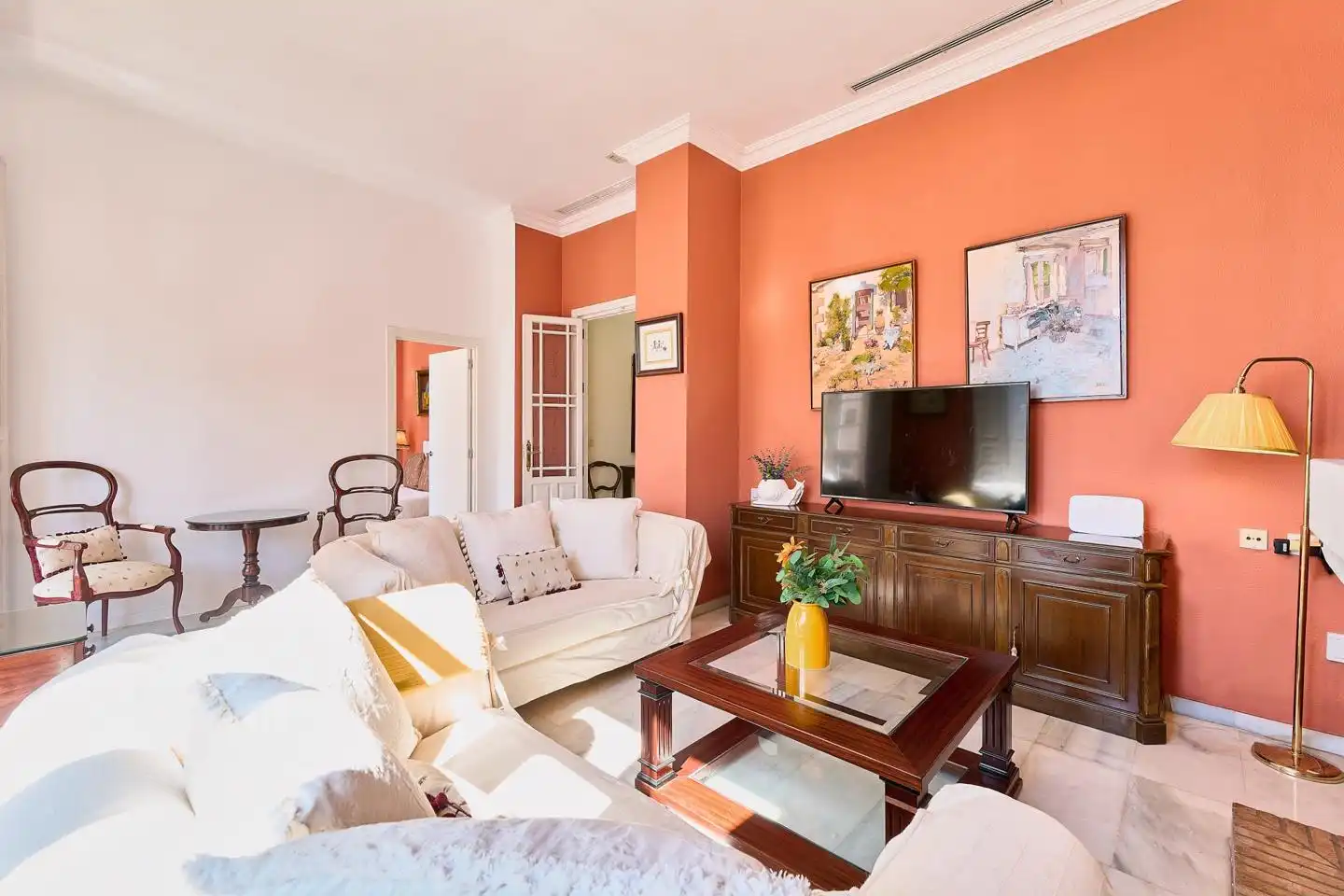 Wohnzimmer von Erdgeschoss zur Miete in Málaga mit Klimaanlage, Heizung und Möbliert