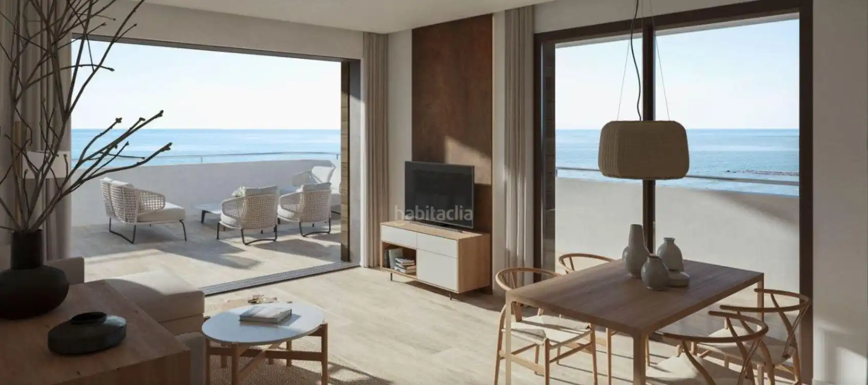 Sala d'estar de Apartament en venda en Moncofa amb Aire condicionat, Jardí privat i Terrassa