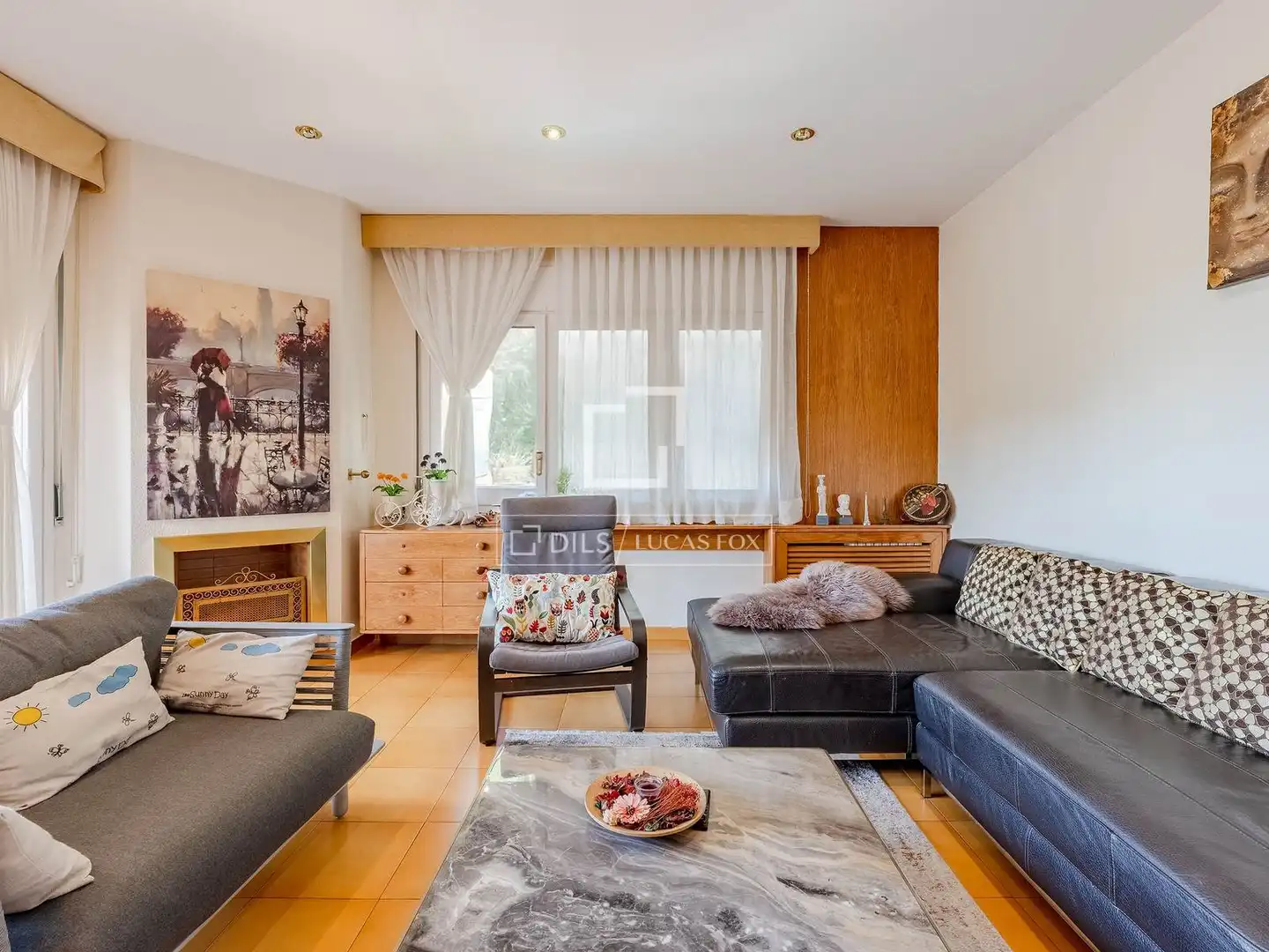 Living room of Houses for sale in Sant Just Desvern  with Air Conditioner, Private garden and Terrace