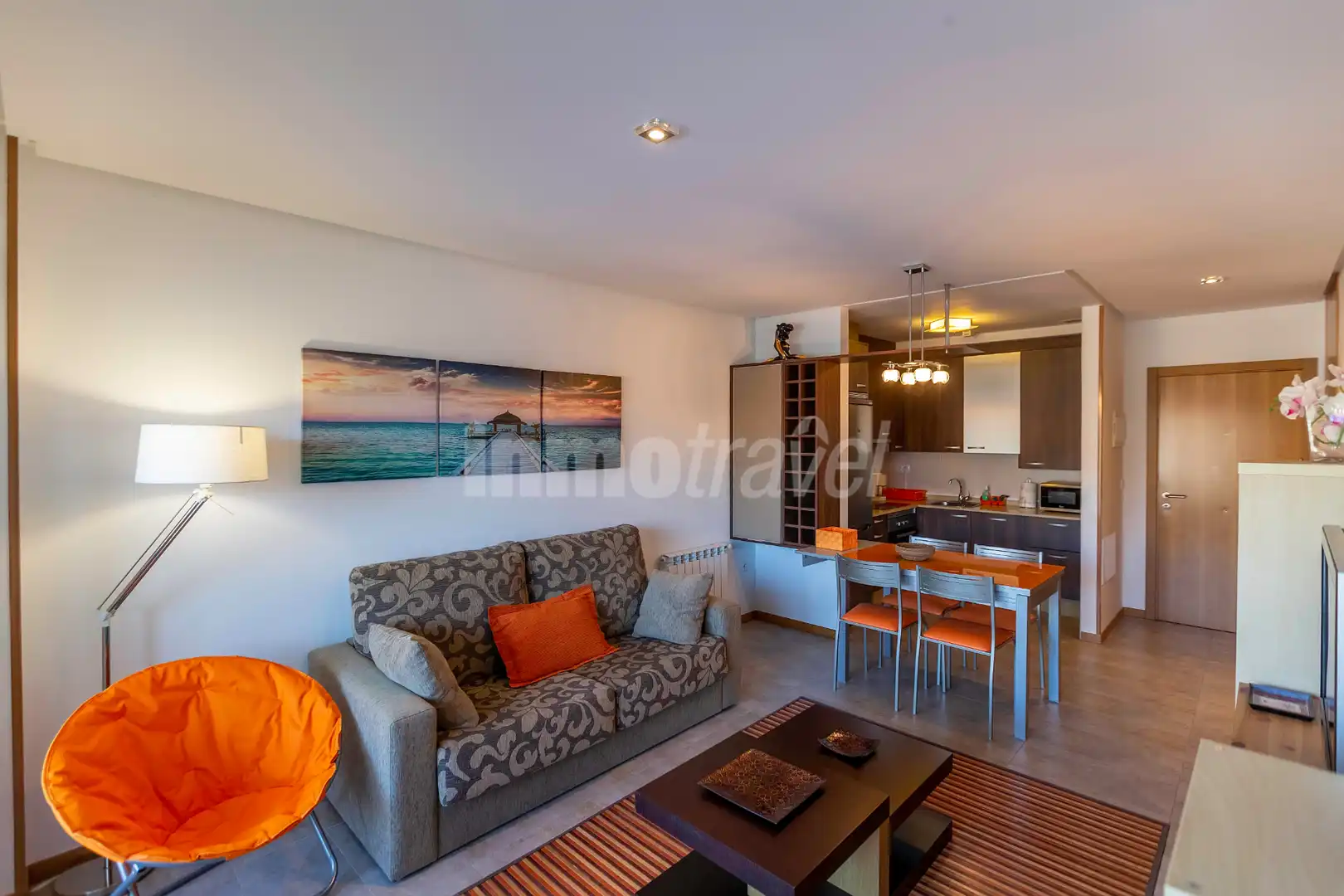 Sala de estar de Apartamento de alquiler en Sanxenxo con Terraza, Amueblado y Horno