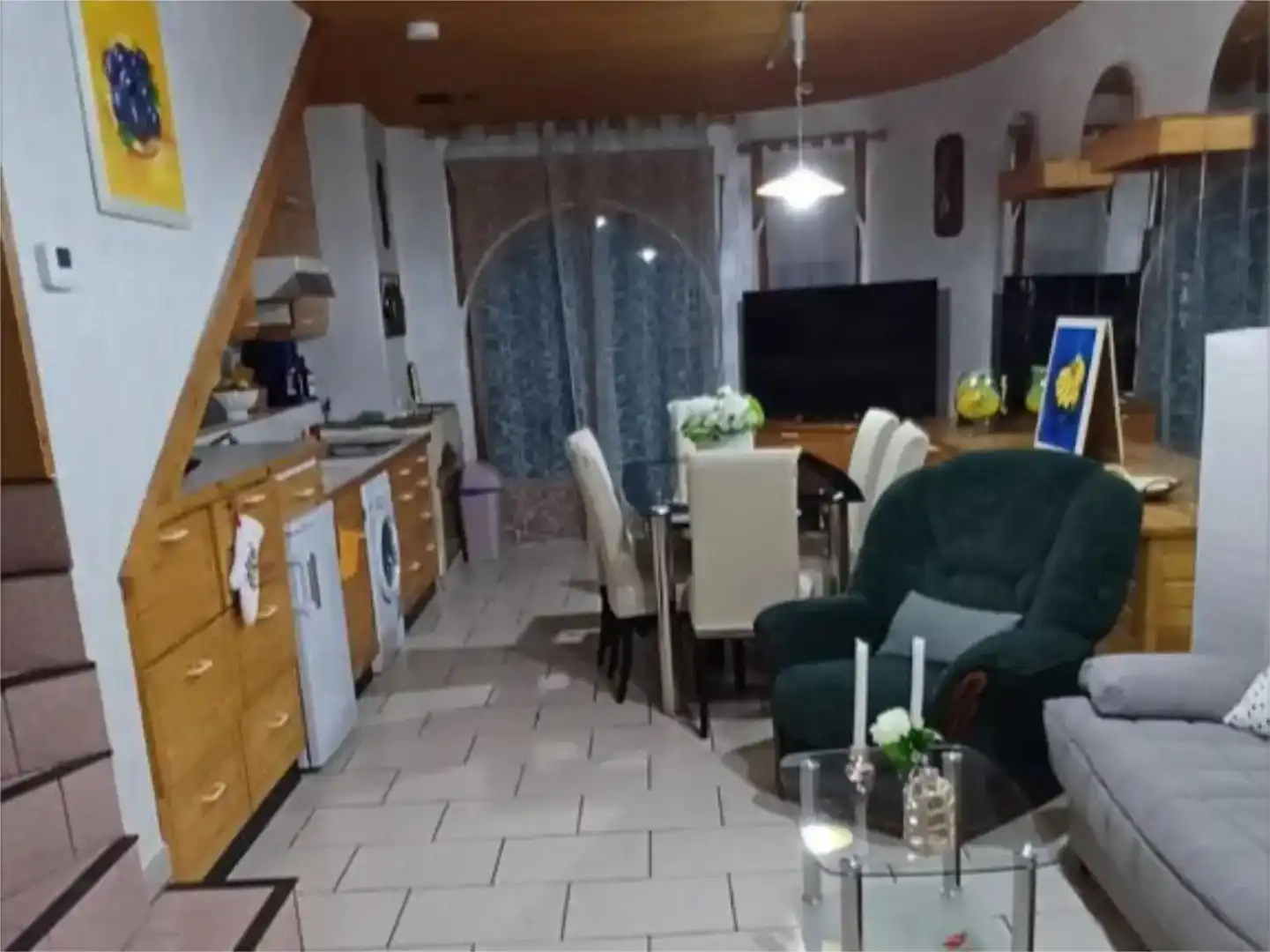 Küche von Maisonette zur Miete in Empuriabrava mit Klimaanlage und Balkon