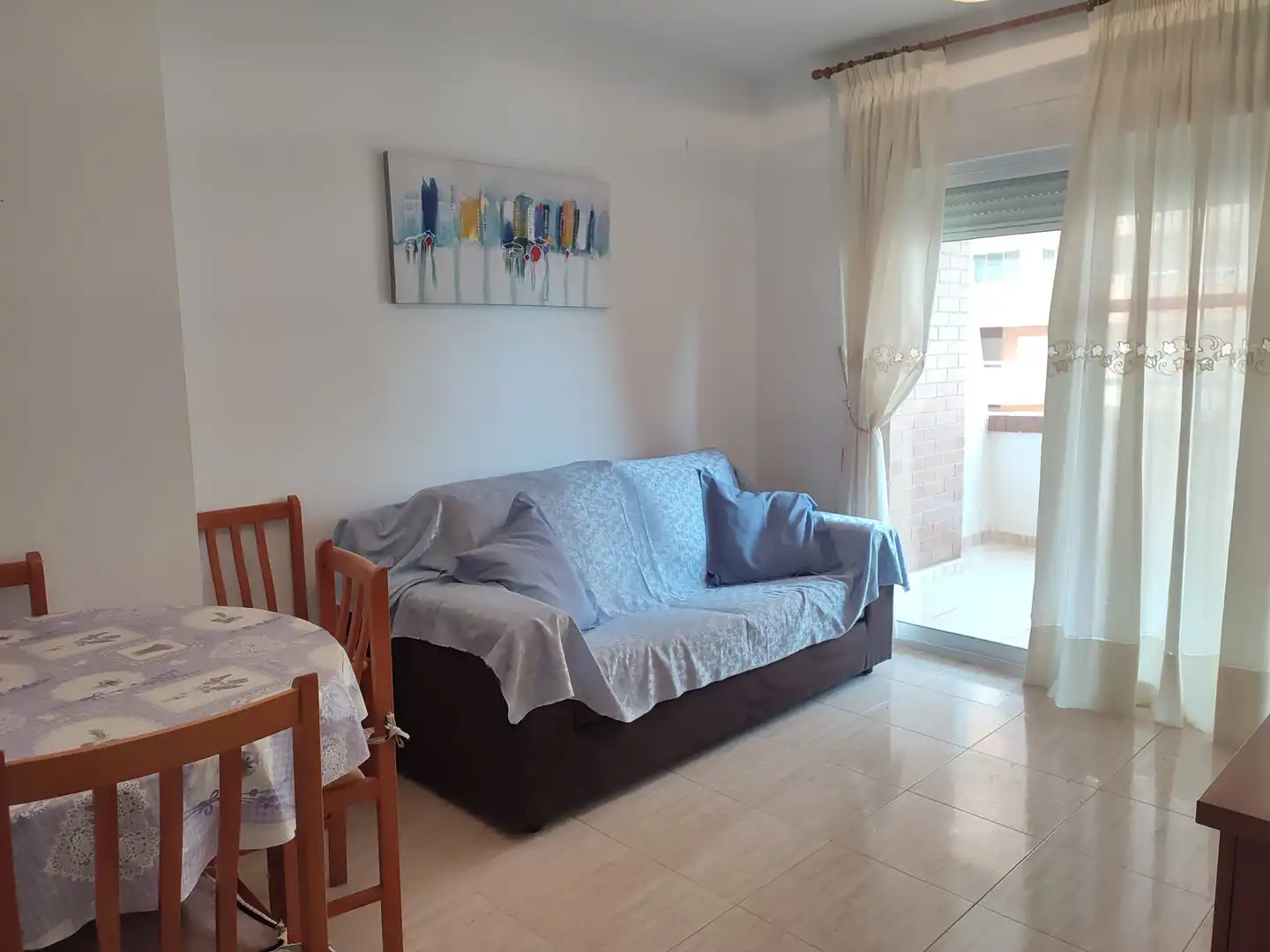 Sala de estar de Apartamento de alquiler en Oropesa del Mar / Orpesa con Aire acondicionado, Terraza y Amueblado
