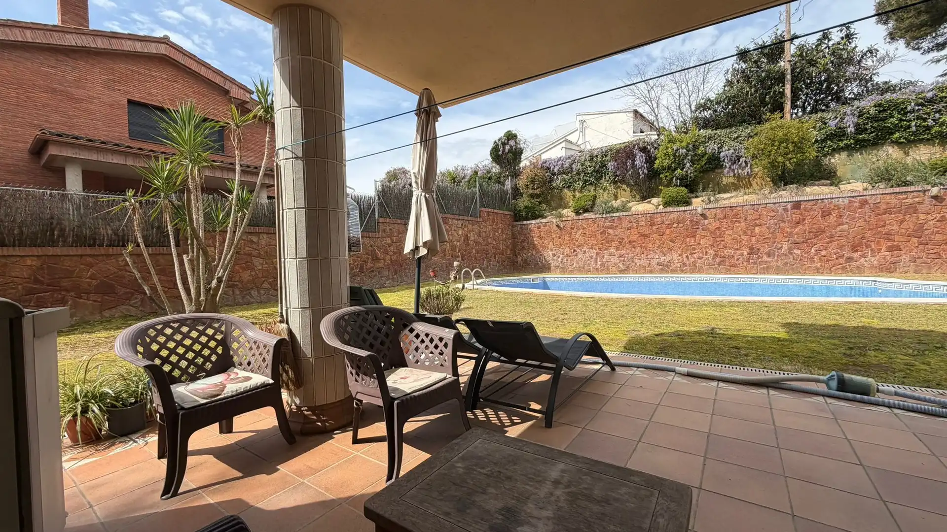 Terraza de Casa o chalet en venta en Vallromanes con Calefacción, Terraza y Piscina