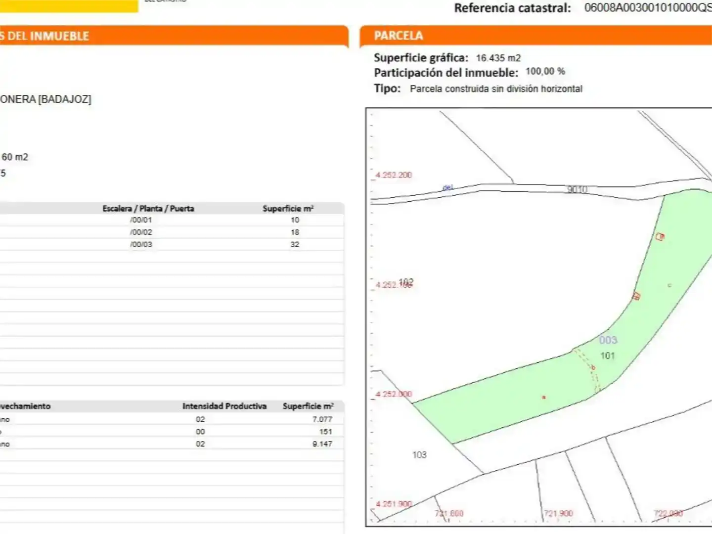 Terreno en venta en Alconera