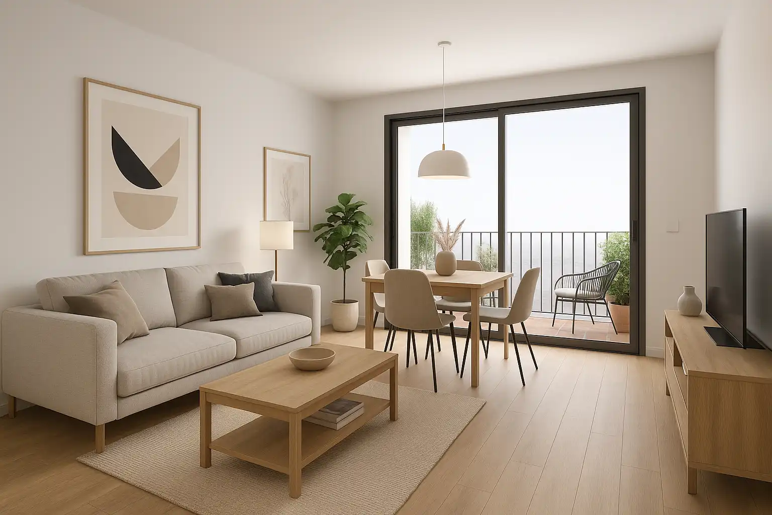 Sala d'estar de Àtic en venda en Badalona amb Aire condicionat, Calefacció i Parquet