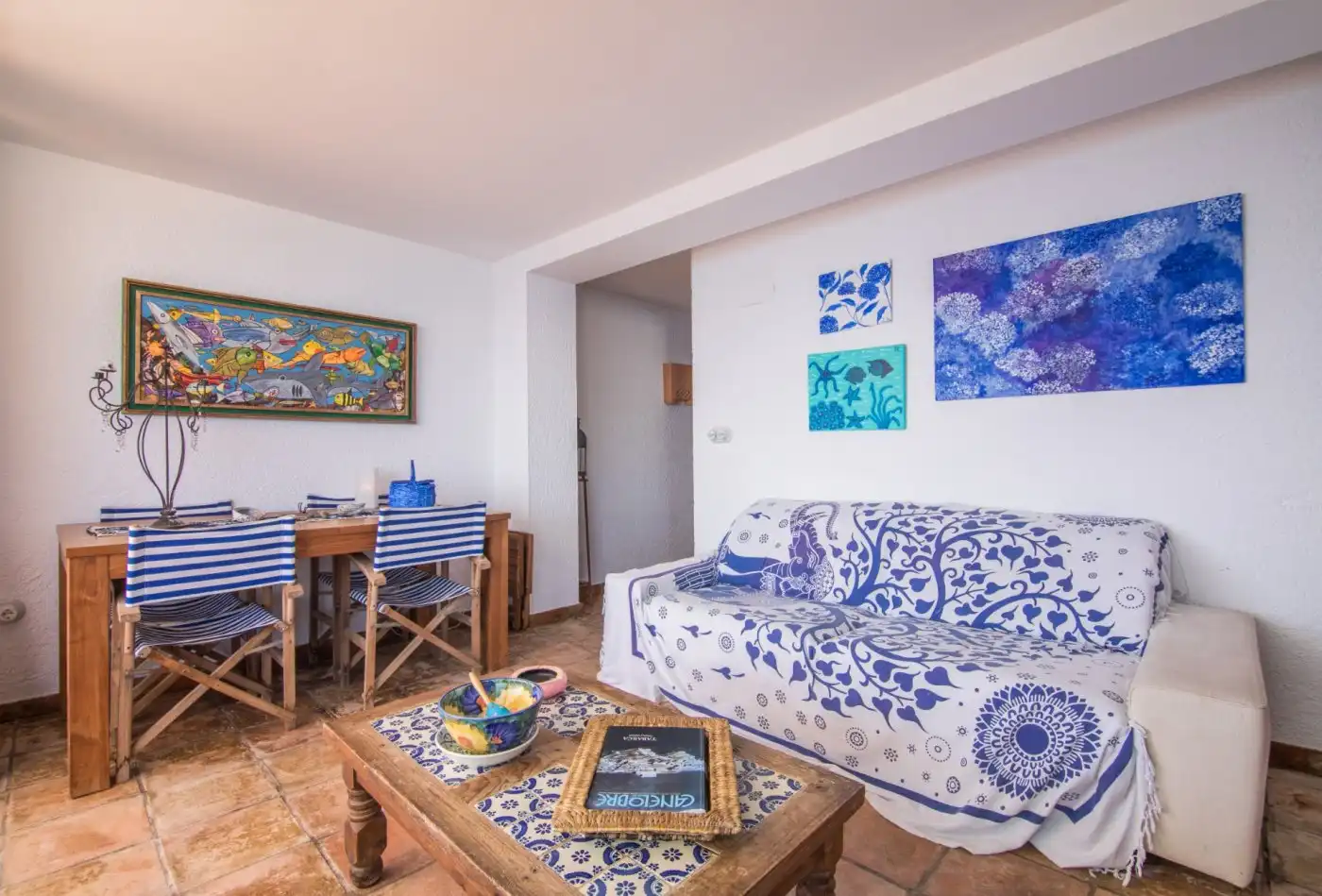 Sala de estar de Casa adosada de alquiler en Alicante / Alacant con Aire acondicionado, Terraza y Amueblado