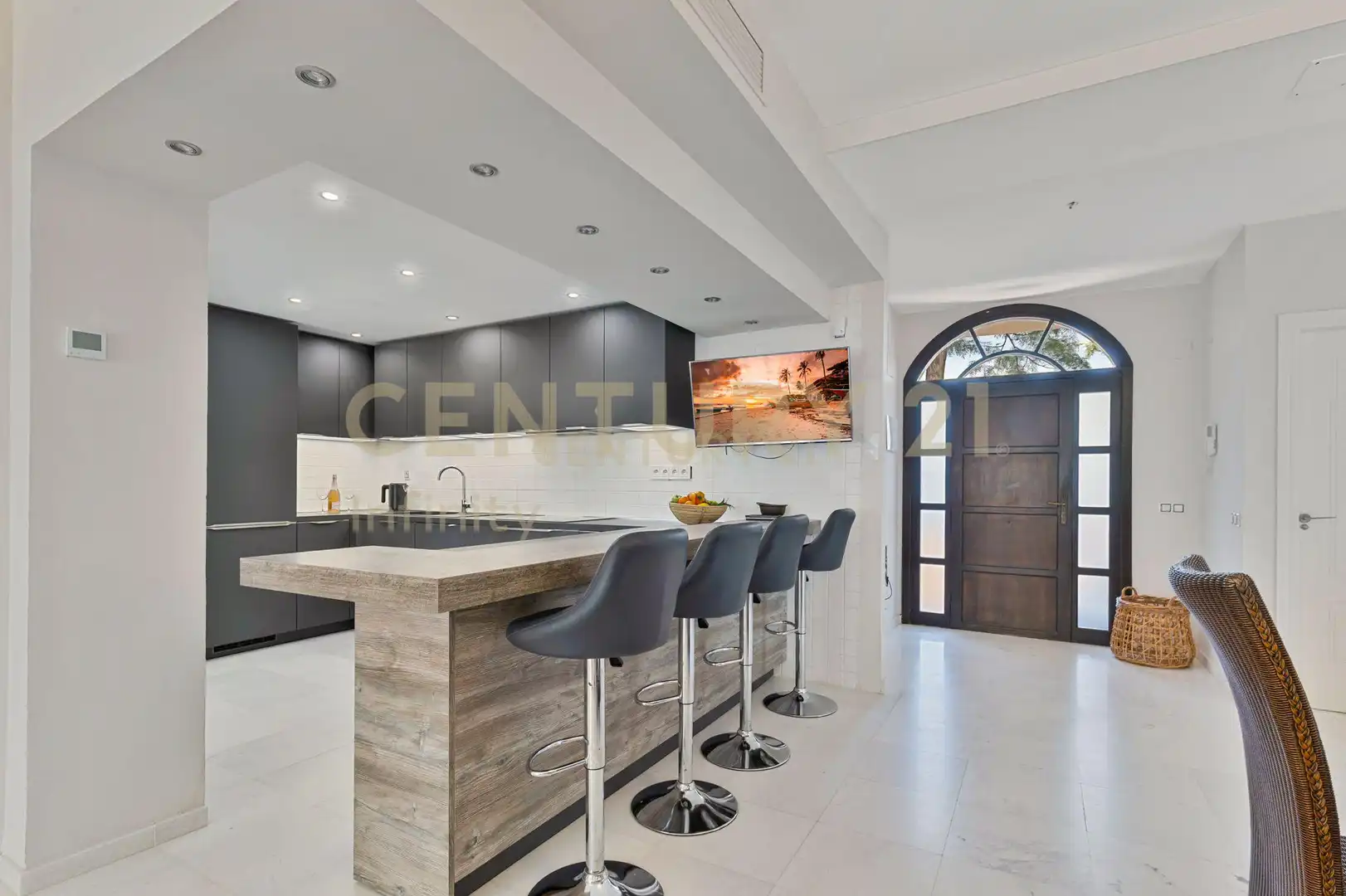 Cocina de Apartamento en venta en Mijas con Aire acondicionado, Jardín privado y Piscina