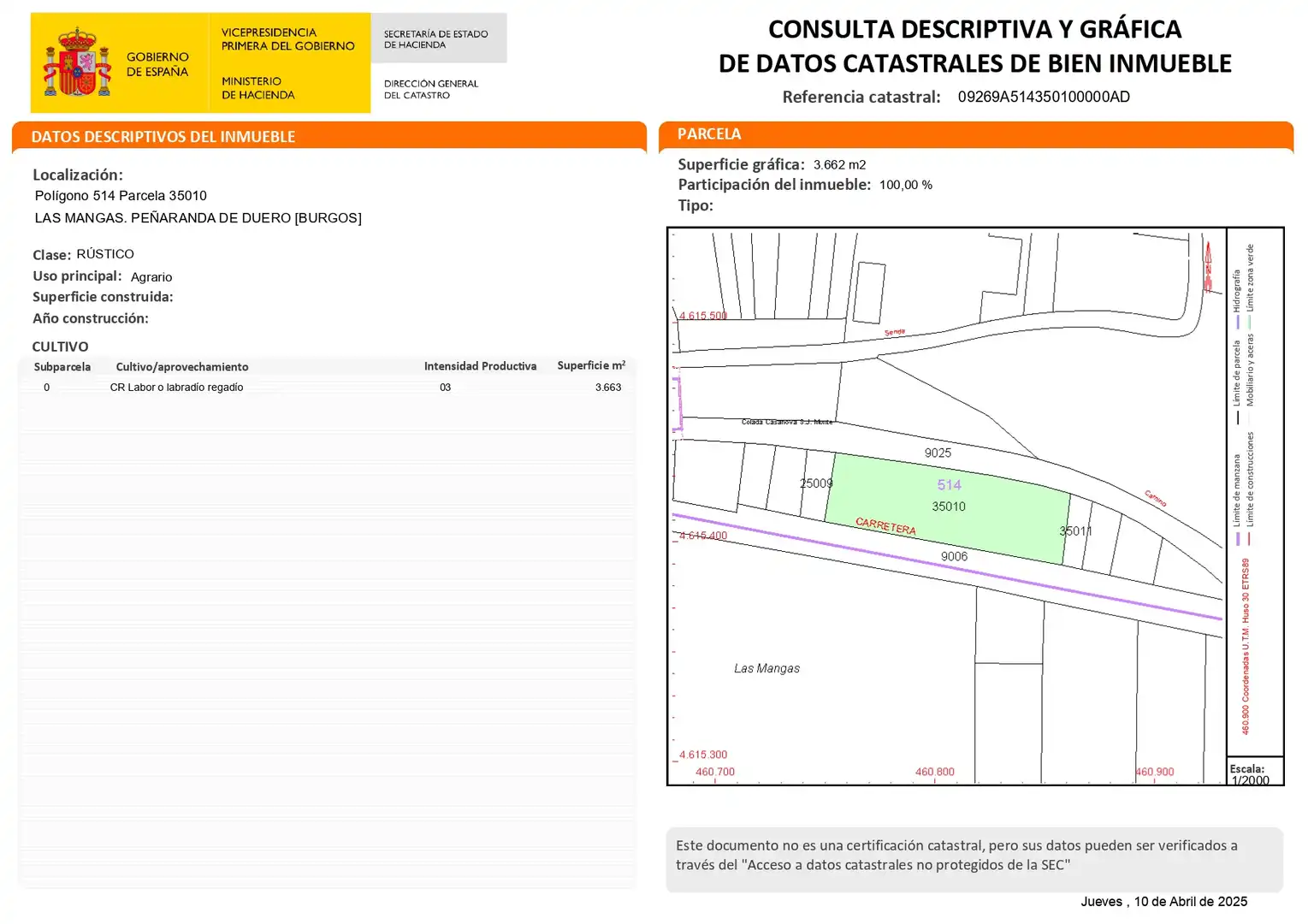 Terreno rústico en venta en Calle las Mangas 8, imagen 5