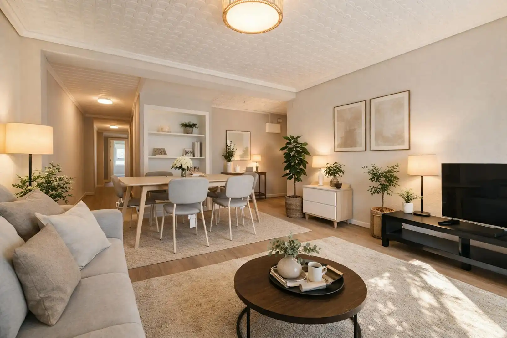 Living room of Flat for rent in Valencia  with Air Conditioner, Heating and Furnished