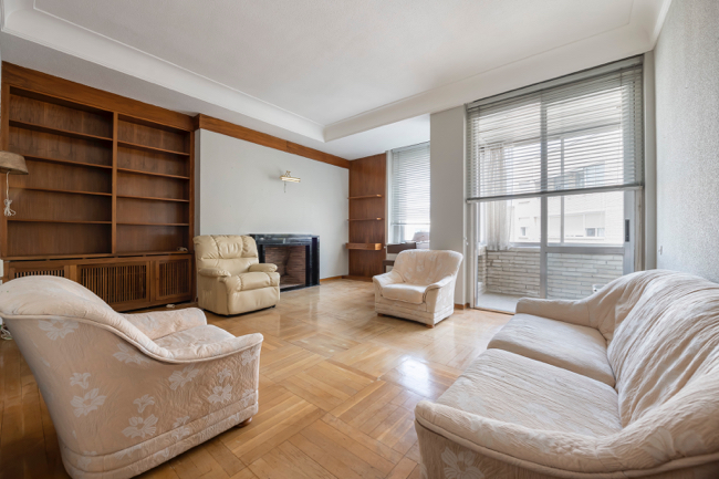 Sala d'estar de Pis de lloguer en  Madrid Capital amb Calefacció, Terrassa i Moblat