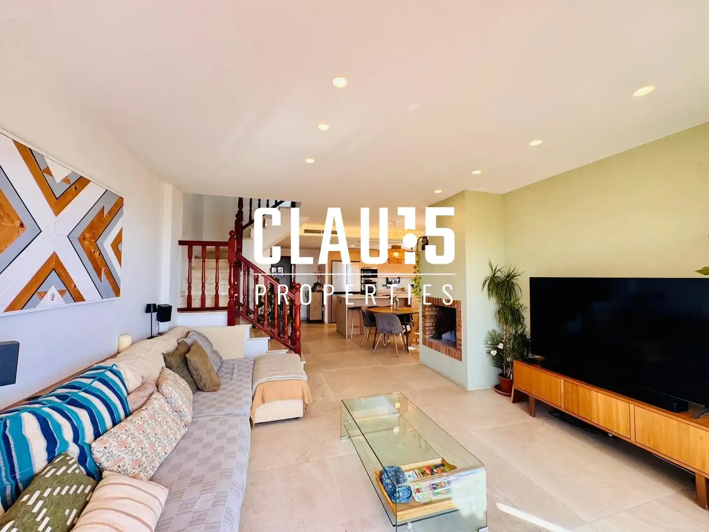 Wohnzimmer von Maisonette zum Verkauf in Blanes mit Klimaanlage, Heizung und Terrasse