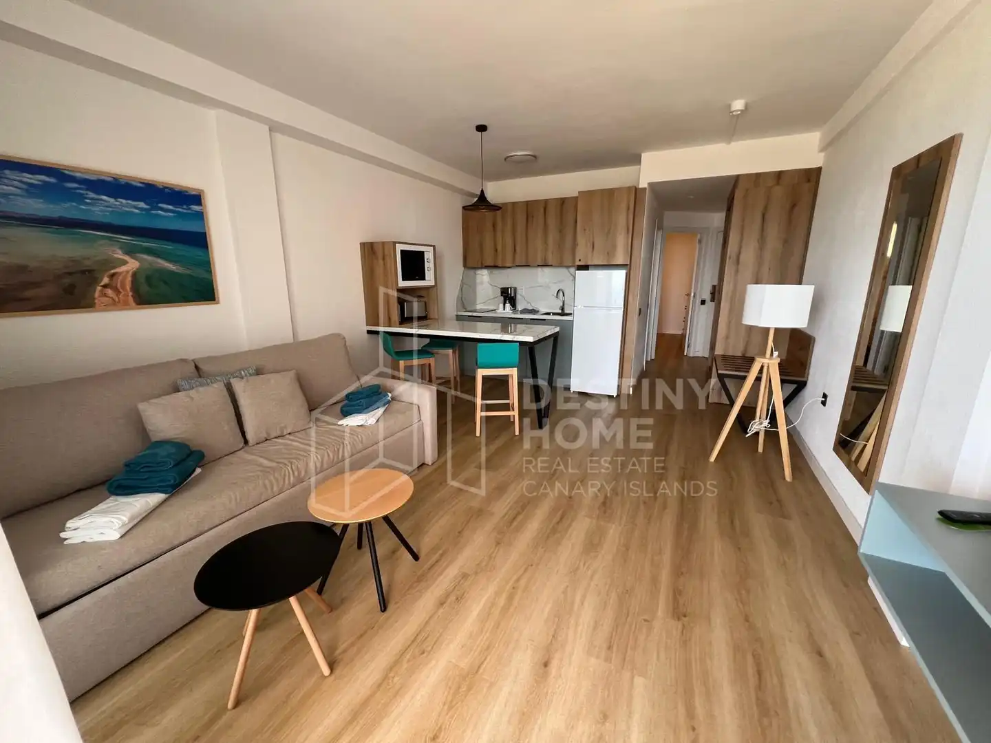 Sala de estar de Apartamento en venta en Pájara con Aire acondicionado, Terraza y Amueblado