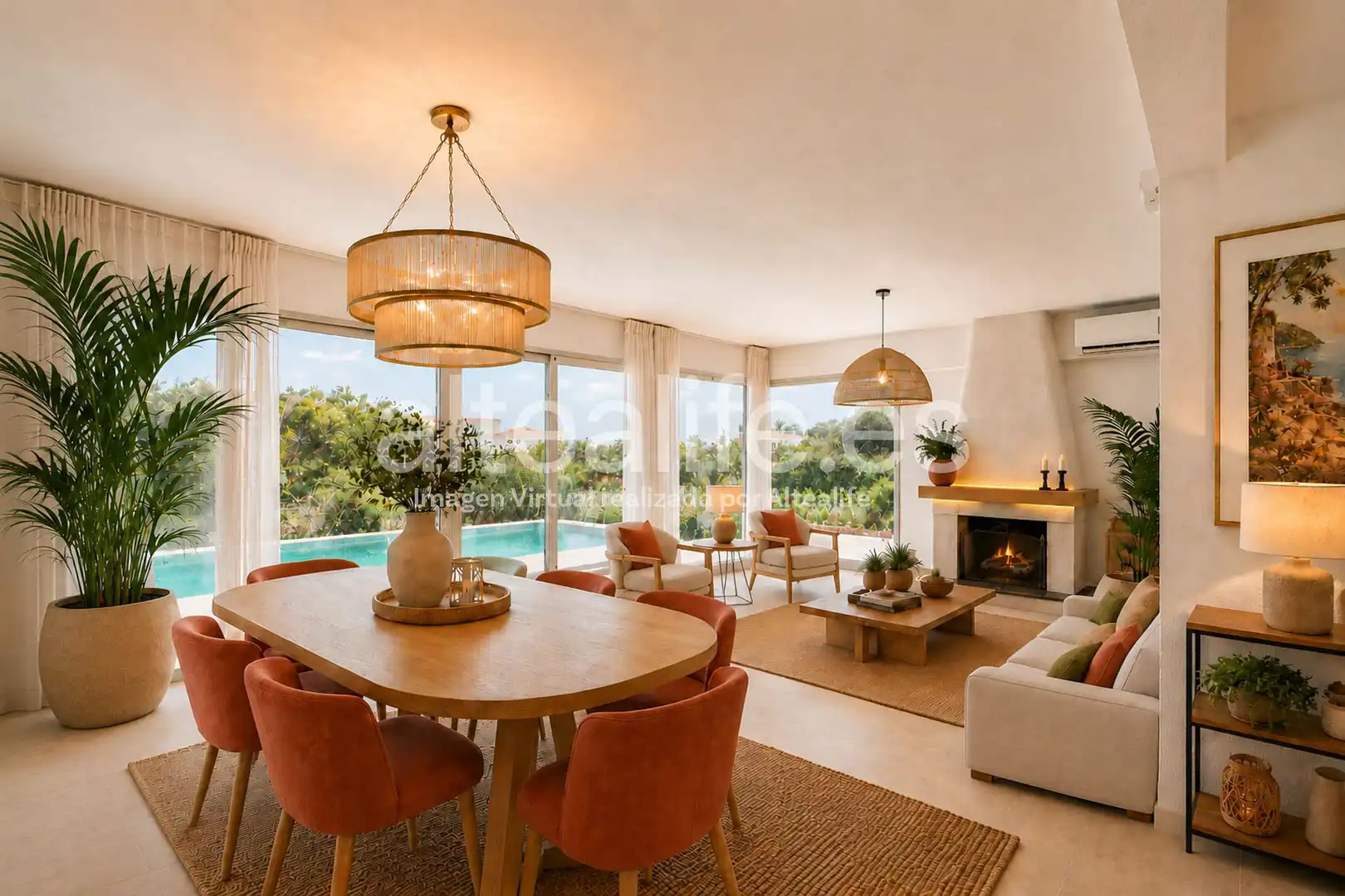 Sala de estar de Casa o chalet en venta en La Nucia con Aire acondicionado, Jardín privado y Terraza