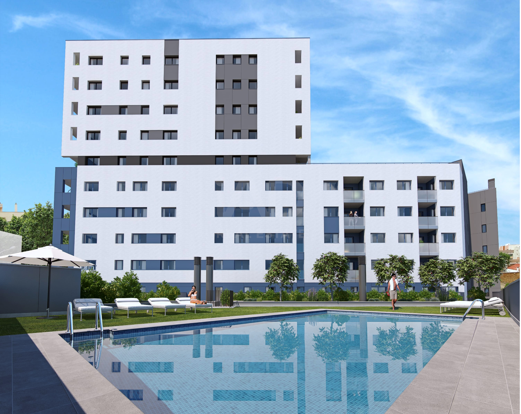 Piscina de Pis en venda en Badalona amb Aire condicionat, Calefacció i Terrassa