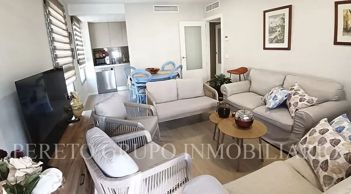 Sala d'estar de Apartament en venda en Dénia amb Aire condicionat, Calefacció i Jardí privat