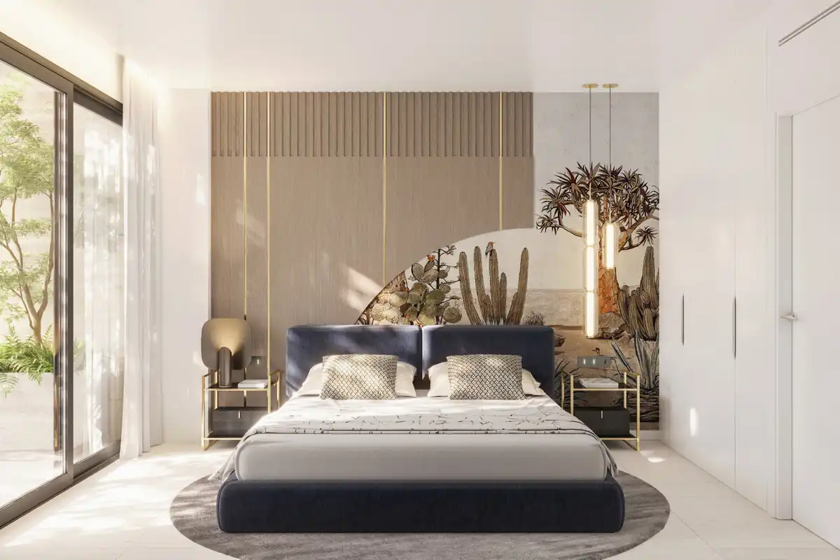 Schlafzimmer von Erdgeschoss zum Verkauf in Manilva mit Privatgarten, Terrasse und Abstellraum