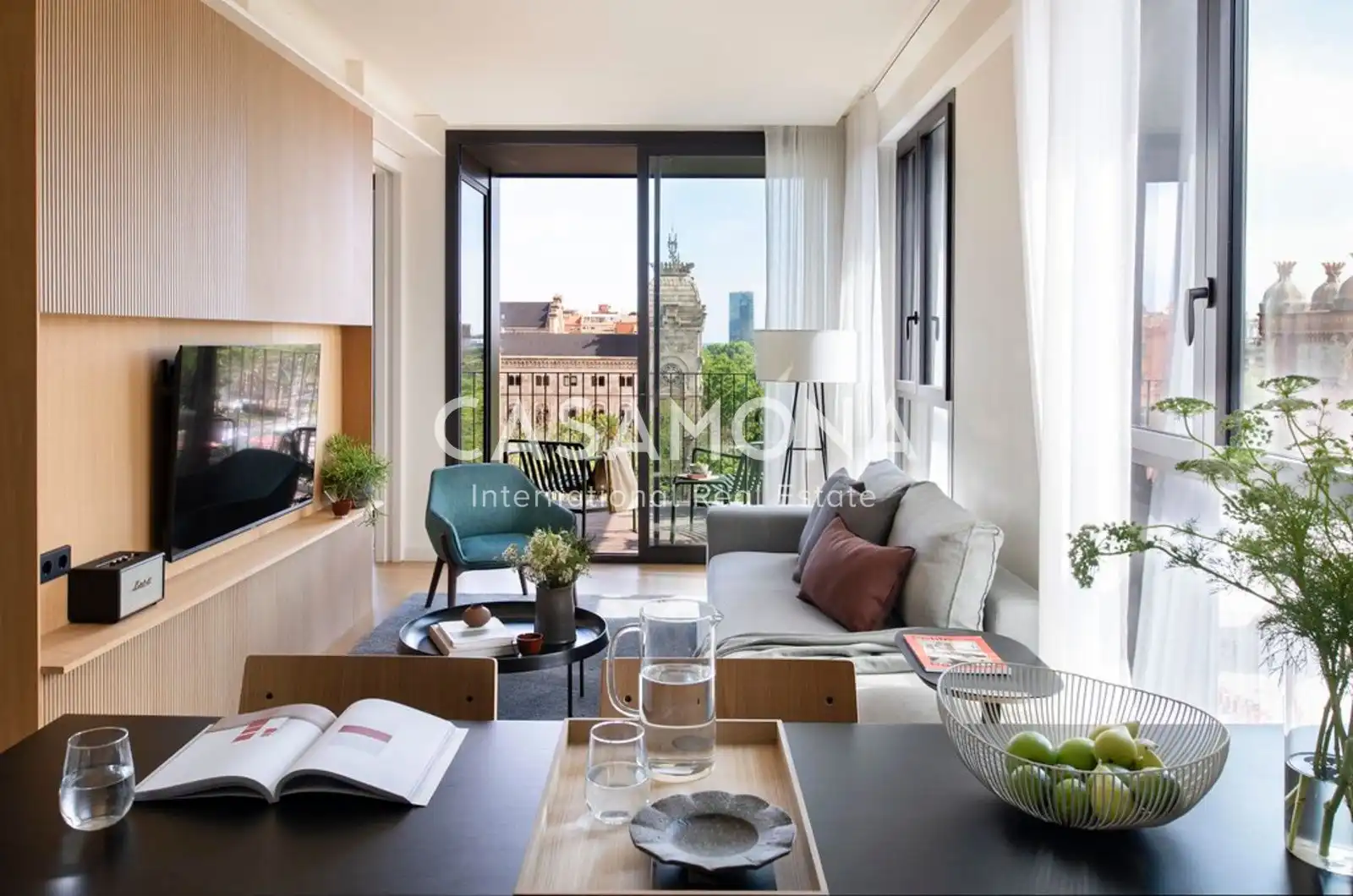 Sala de estar de Apartamento de alquiler en Barcelona con Aire acondicionado, Terraza y Internet