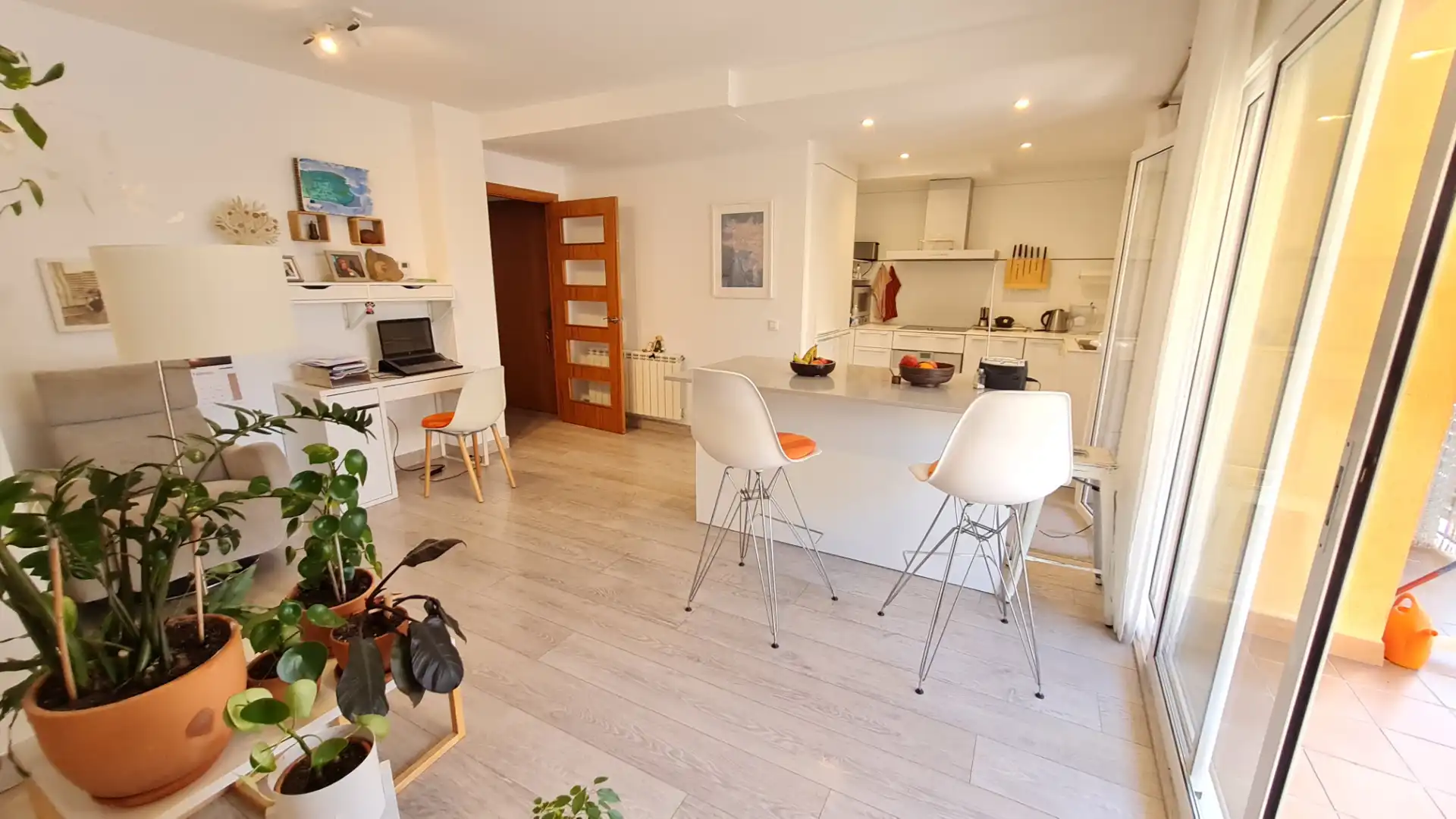 Living room of Duplexes for sale in Blanes  with Heating, Parquet flooring and Furnished