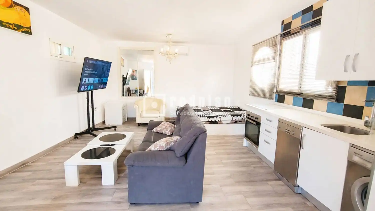 Sala de estar de Estudio de alquiler en Málaga con Aire acondicionado y Amueblado