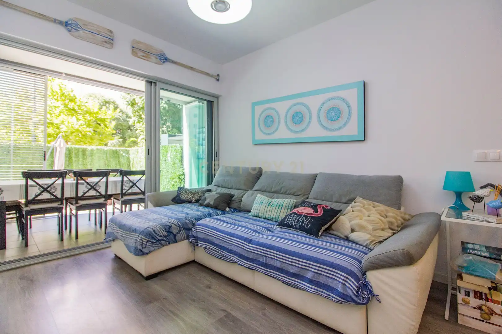 Sala de estar de Apartamento de alquiler en Calpe / Calp con Aire acondicionado, Jardín privado y Amueblado