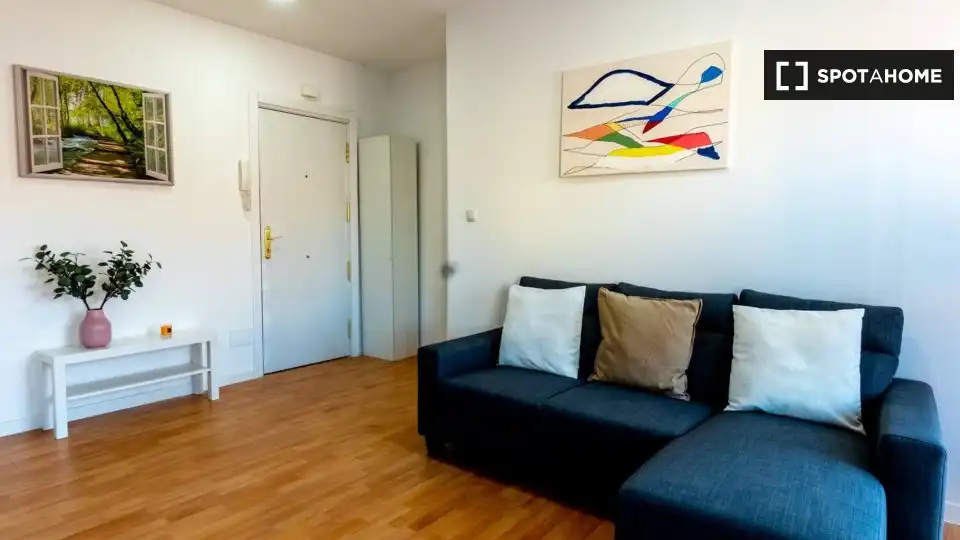 Living room of Flat for rent in Madrid  with Air Conditioner, Heating and Furnished