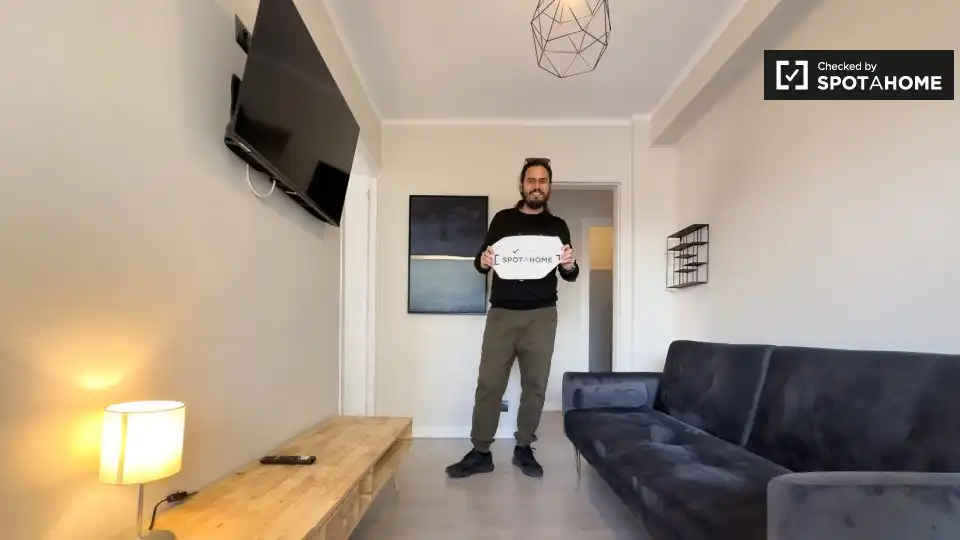 Sala d'estar de Pis de lloguer en Barcelona amb Aire condicionat, Calefacció i Moblat
