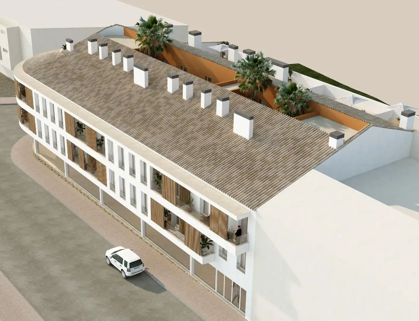 Außenansicht von Dachboden zum Verkauf in Es Mercadal mit Klimaanlage, Terrasse und Schwimmbad