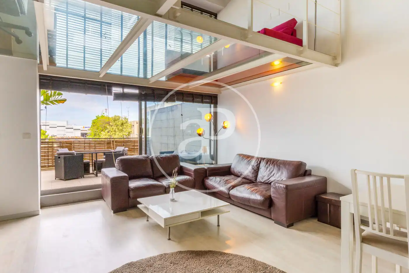 Wohnzimmer von Wohnung zur Miete in Valencia mit Klimaanlage, Heizung und Privatgarten