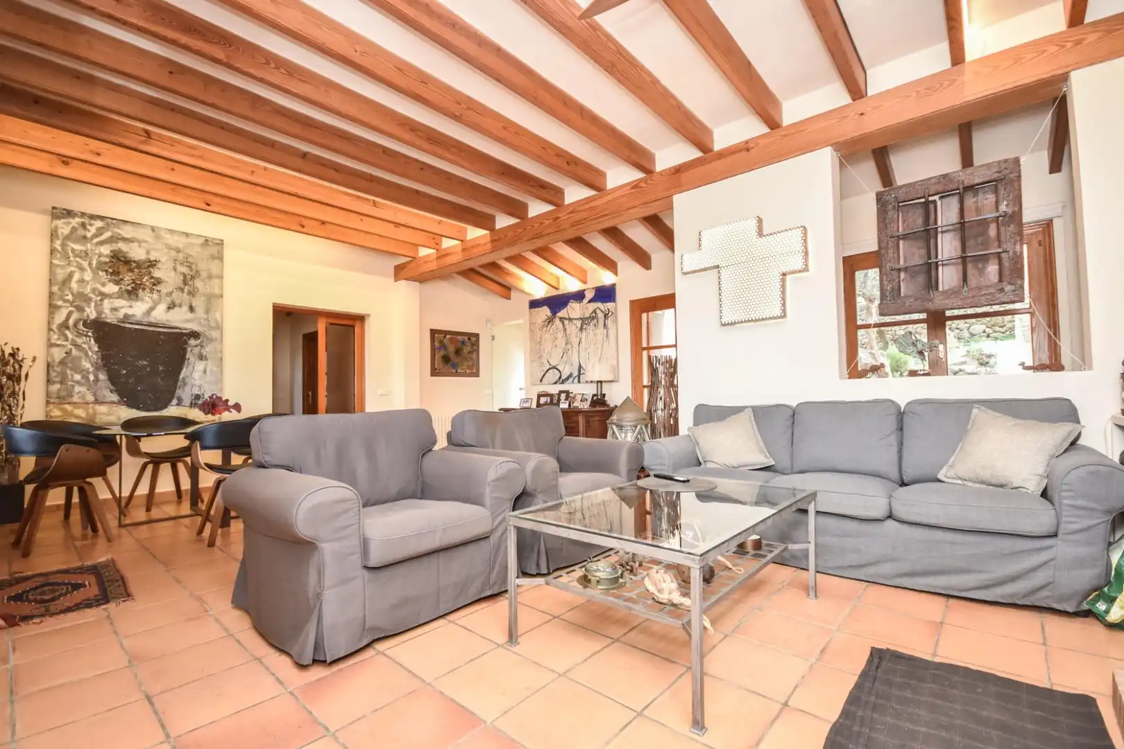 Sala d'estar de Finca rústica en venda en Puigpunyent amb Aire condicionat, Calefacció i Terrassa