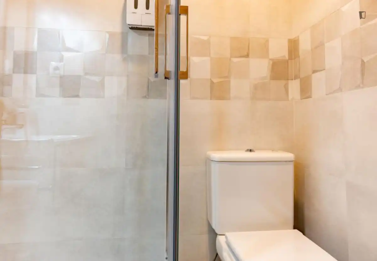 Bany de Apartament de lloguer en Madrid amb Aire condicionat, Moblat i Rentadora