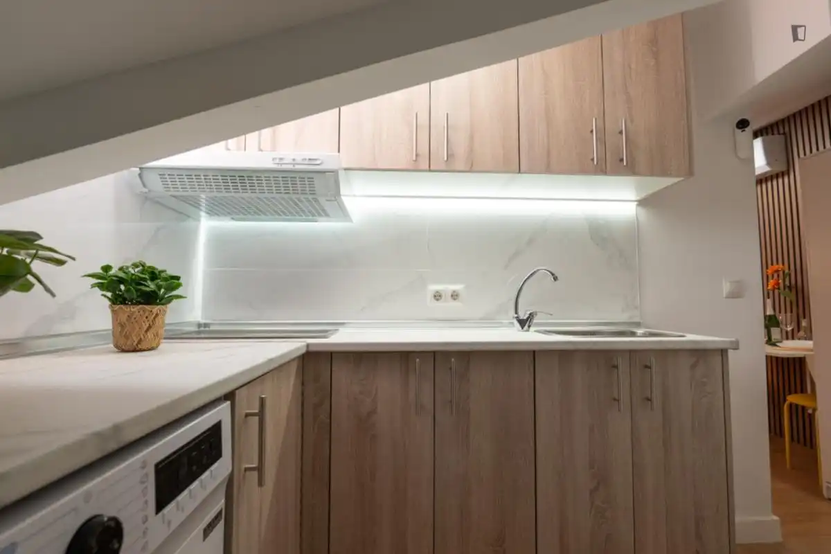 Küche von Wohnung zur Miete in Madrid mit Klimaanlage, Möbliert und Waschmaschine