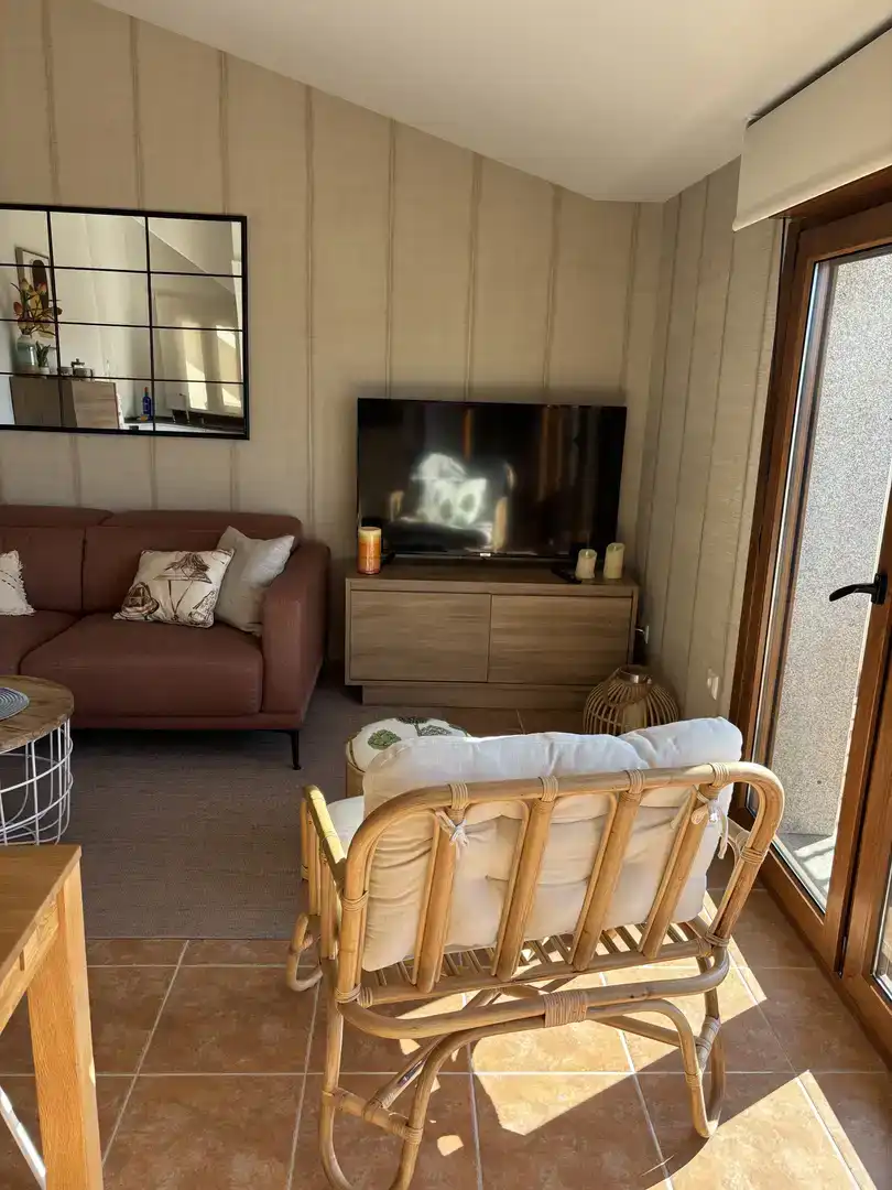 Sala de estar de Piso de alquiler en Ribeira con Jardín privado, Amueblado y Balcón