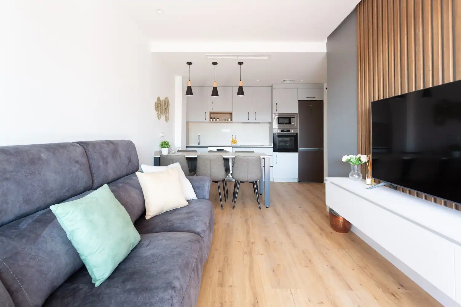 Sala d'estar de Apartament de lloguer en Castelldefels amb Aire condicionat, Calefacció i Moblat