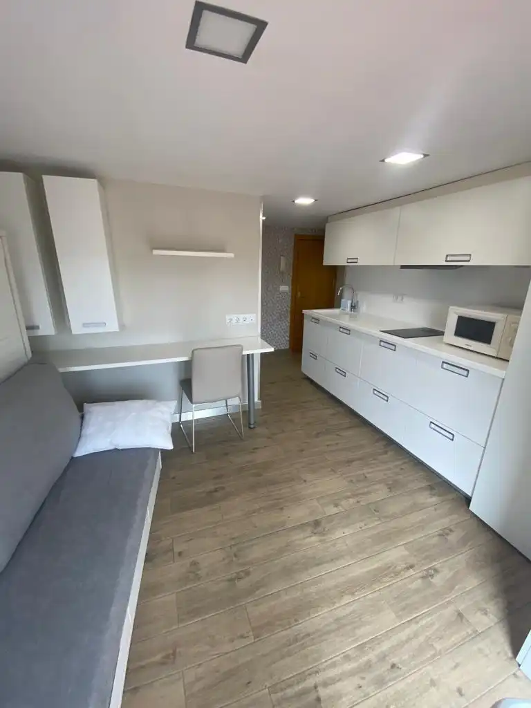 Cocina de Estudio de alquiler en Salamanca con Parquet, Terraza y Amueblado