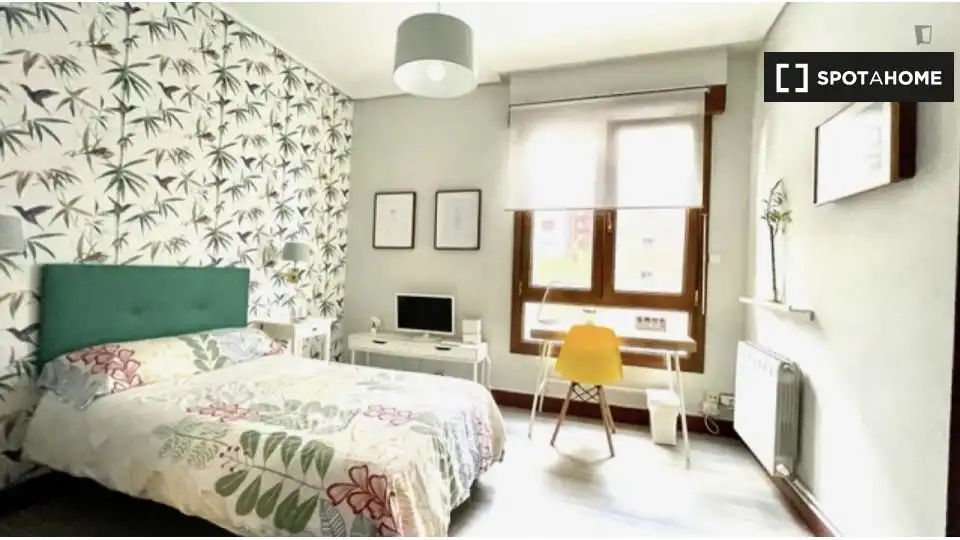 Schlafzimmer von Wohnung zur untervermieten in Bilbao  mit Klimaanlage, Heizung und Möbliert