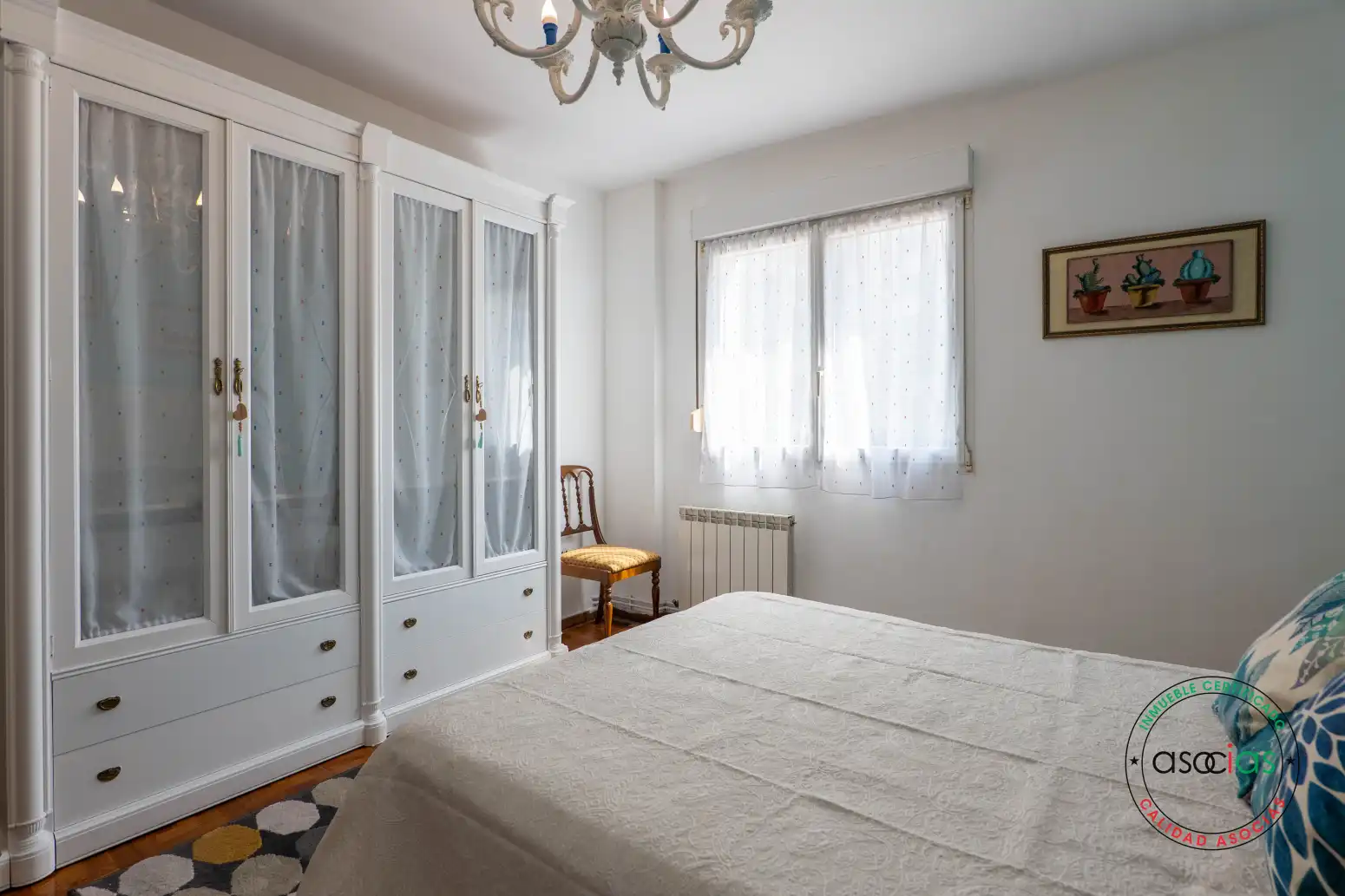 Bedroom of Flat for sale in Gijón   with Heating, Parquet flooring and Furnished